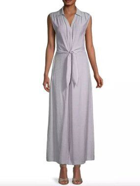 Brochu Walker Madsen Tie-Front Maxi Dress Grey M NWT